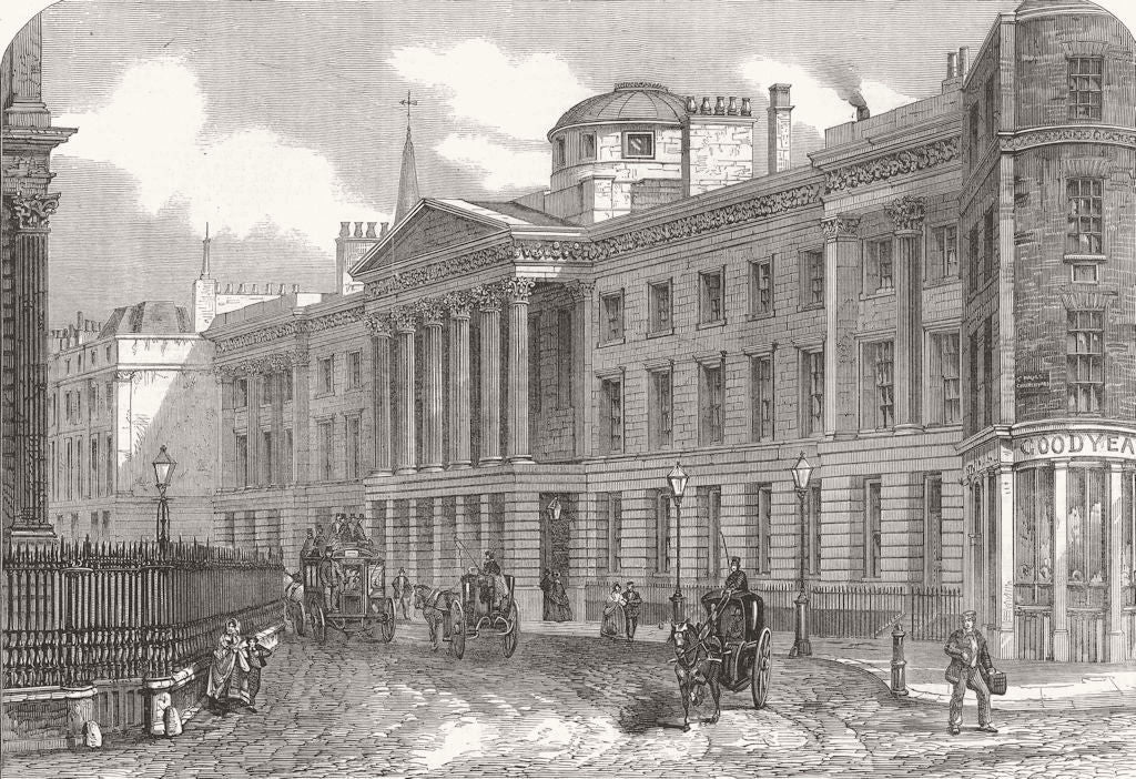 LONDON. St Paul's School, St Paul's Churchyard 1862 old antique print picture